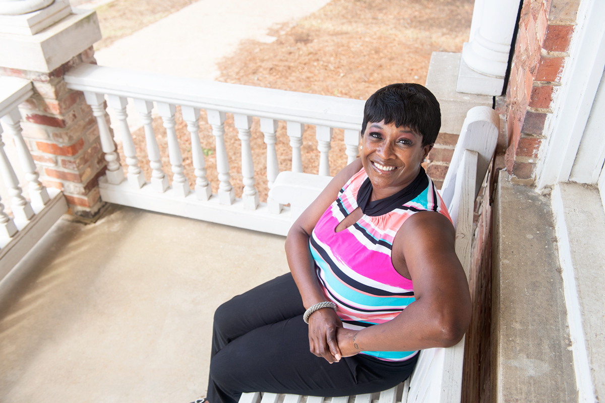 Sherrie Williams, pictured outside of George Hall.