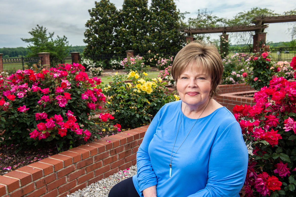 Beth Hathcock, pictured at MSU's Veterans Memorial Rose Garden
