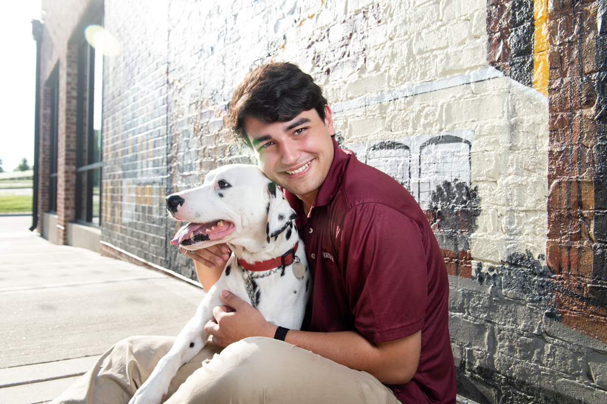 David Cuevas, pictured with his Dalmatian.