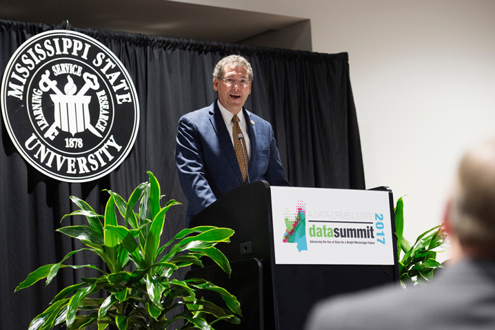 U.S. Rep. Gregg Harper speaks at the second annual Data Summit Friday [Sept. 15] at The Mill at MSU. (Photo by Megan Bean)