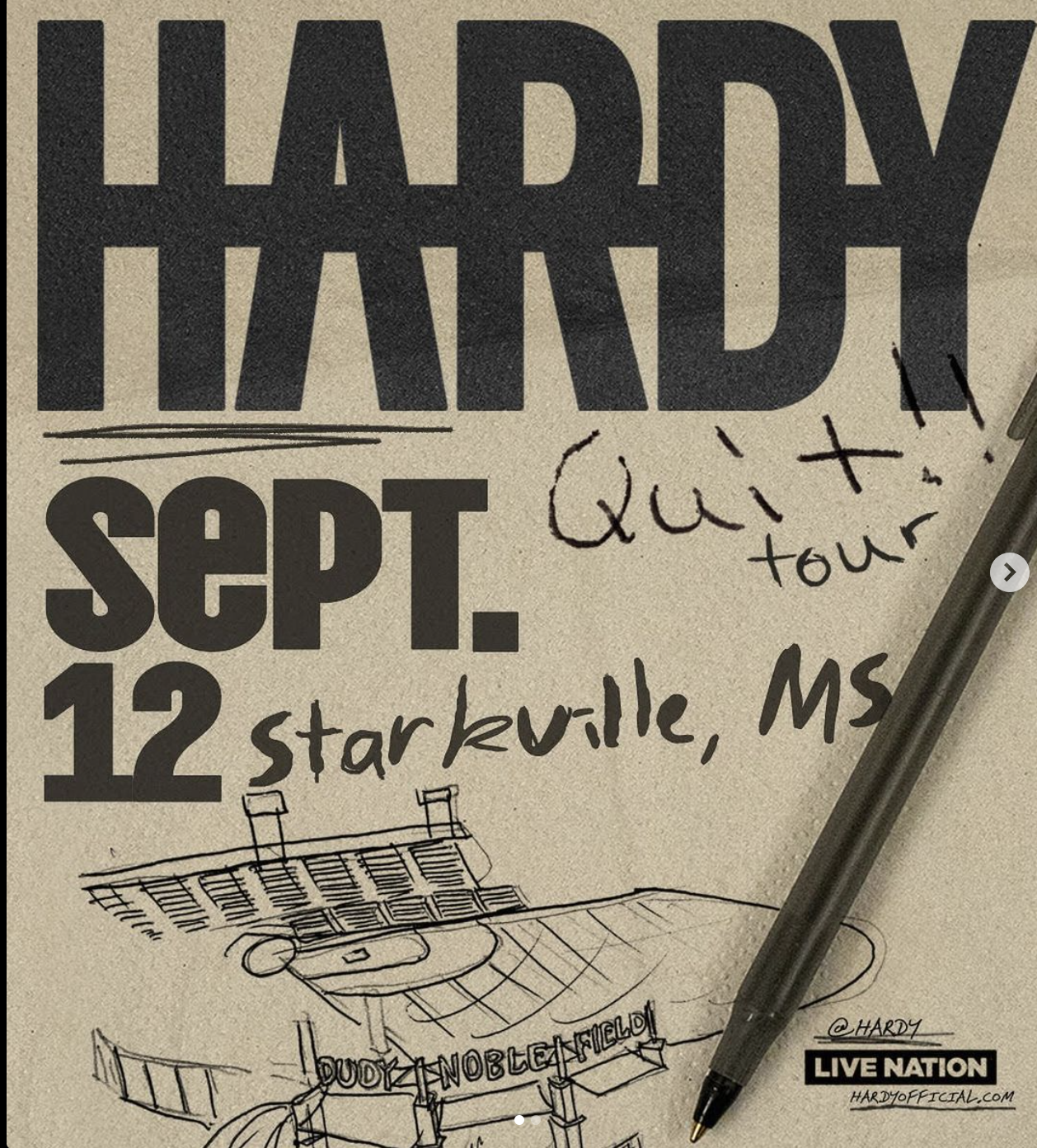 HARDY Sept. 12 concert graphic